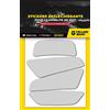 FEAR THE YELLOW BEAR YELLOW BEAR Yellow Bear© Classic 4 White, kit di 4 adesivi retrò riflettenti 3M Scotchlite™ Materiale bianco per casco moto, taglie omologate