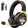 KAPEYDESI Cuffie Gaming Wireless, Cuffie da Gaming per PS5/PC/Switch, Trasmettitore Type-C & Type-A, Cuffie Gaming PS5 con Microfono a Cancellazione del Rumore, Bluetooth 5.3, Stereo, Autonomia 70H+ - Nero