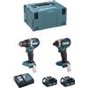 Makita - Kit DLX2189TJ (DDF484 + DTD153 + 2 x 5,0 Ah + DC18RC + makpac 3)