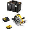 Dewalt - Sega Circolare DCS570P1T (1 x 5,0 Ah + DCB115 + tstak vi)
