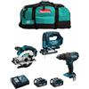 Makita Kit MK302 (DHP482 + DSS610 + DJV182 + 2 x 5,0 Ah + DC18RC + LXT600) - Makita