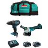 Makita - Kit MK205 (DHP482 + DGA504 + 2 x 5,0 Ah + DC18RC + LXT600)