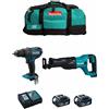 Makita - Kit MK204 (DHP482 + DJR186 + 2 x 5,0 Ah + DC18RC + LXT600)