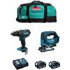 Makita - Kit MK202 (DHP482 + DJV182 + 2 x 5,0 Ah + DC18RC + LXT600)