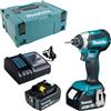 Makita Avvitatore a impulsi 18V Makita Brushless + 2 batterie Li-Ion 5Ah + caricabatterie + valigetta Makpac - DTD153RTJ