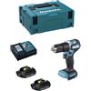 Makita Trapano a Percussione Makita DHP487RAJ (2 x 2,0 Ah + DC18RC + makpac 2)