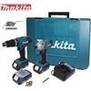 Makita Kit Trapano avvitatore c/percussione + Avvitatore a massa battente c/batteria di riserva 18V Litio Makita DK18015
