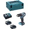 Makita Trapano a Percussione Makita DHP487RTJ (2 x 5,0 Ah + DC18RC + makpac 2)