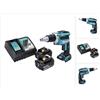 Makita - Avvitatore a batteria per cartongesso dfs 452 rm 18 v + 2x batteria 4,0 Ah + kit di ricarica