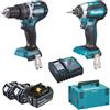Makita - DLX2180TJ1 Set 2 Elettroutensili 18V Brushless con Batterie