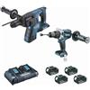 Makita Set di 2 macchine 18 v Li-Ion 5 Ah Makita DHR264 + trapano DHP481 - 2 batterie, caricabatterie, custodia - DLX2101PTJ