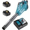 Makita Soffiatore 36V ad alta portata (2x18V lxt) Makita con 2 batterie 18V 3Ah + caricabatterie rapido - DUB362RF2