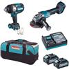 Makita - DK0139G202 Set avvitatore ad impulsi e smerigliatrice 40 v con batterie