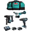 Makita - Kit MK305 (DHP482 + DHR171 + DGA504 + 2 x 3,0 Ah + DC18RC + LXT600)
