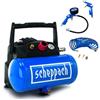 Scheppach Compressore aria portatile 1.6hp 6lt 8barcon 5 accessori e tubo Scheppach hc06