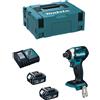 Makita Avvitatore ad Impulsi Makita DTD154RTJ (2 x 5,0 Ah + DC18RC + makpac 2)