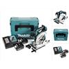 Makita Dhs 680 rfj 18V Sega circolare a batteria ø 165mm in valigetta Makpac + 2x Batterie BL1830 3,0 Ah + Caricatore rapido dc 18 rc - Makita