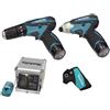 Makita Kit trapano hp330d+trapano td090d 2 batt.litio 10,8v 1,3ah (dk1493x1) - 2 batterie li-ion da 1,3ah