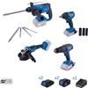 Scheppach Set 4 elettroutensili Scheppach serie 20v ixes con 4 batterie e caricabatteria