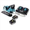 Makita DUC353Z+DC18RD+2xBL1850B Motosega a batteria Li-Ion senza spazzole 2 x 18 V = 36 V + 2x Batterie BL 1850 5, 0 Ah + caricatore doppio DC18RD
