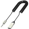 Generic Adattatore wireless per auto, ricevitore wireless in metallo, interfaccia da 3,5 mm, adattatore per auto in metallo, microfono per chiamate in vivavoce, trasmissione di navigazione, ricevitore