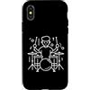 T-Shirts de Musicista di batteria per Ra Drummer Boy Line Art Music Concert Custodia per iPhone X/XS