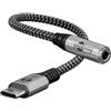 goobay - Adattatore da USB C a jack da 3,5 mm, compatibile con smartphone/rivestimento in tessuto / 74056