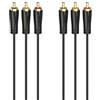 Hama Cinch-RCA AV Cavo di collegamento [3X Cinch-RCA maschio - 3X Cinch-RCA maschio] 1.5 m Nero