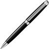 Caran D'ache Leman - Penna a sfera rivestita in rodio, placcato argento, colore ebano nero laccato