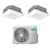 Hisense Climatizzatore Condizionatore Hisense Dual Split Inverter a Cassetta 18+18 con 4AMW81U4RJC R-32 Wi-Fi Optional 18000+18000 con Telecomando e Pannello Incluso