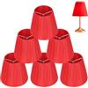 HERCHR 6Pcs Paralume Paralume per Lampada da Tavolo Lampadario di Cristallo in Tessuto Lampada da Parete, Rosso
