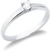 Gioielli di Valenza Anello solitario lineare 4 griffe con diamante 0.15 ct