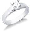 Gioielli di Valenza Anello solitario in oro bianco 18k con diamante da 0.70 ct