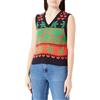 ONLY Onlxmas Heart V-Neck Vest Knt Maglione Lavorato a Maglia, Cielo Notturno. Motivo: Papavero/Verde Bee, L Donna