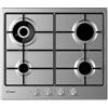 Candy CHW6BR4WPX Candy piano cottura a gas, 4 fuochi, Doppia corona, 60 cm, INOX
