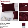 Farfallarossa Coppia Federe in Raso Proprietà Antibatterica,Bassa Allergenicità Chiusura a Busta Bordeaux / 2PZ 50x80cm