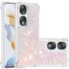 QIWEIQING Compatibili con Custodia per Huawei Honor 90 5G, Glitter Custodia TPU Silicone Protettivo Morbido Brillantini Quicksand Cover per Huawei Honor 90 5G.Silver Pink YBL