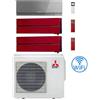 Mitsubishi Climatizzatore Condizionatore Mitsubishi Kirigamine Zen + Style Wifi R32 Rosso Trial Split Inverter 7000 + 9000 + 12000 BTU con U.E. MXZ-3F54VF NOVITÁ Classe A+++/A++