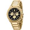 Maserati Orologio Uomo, Collezione STILE, al Quarzo, Cronografo, in Acciaio, PVD Oro - R8873642001