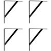 Amig - Pack da 4 supporti per scaffali - Colore nero - Squadre per mensole da 300 x 225 mm - Acciaio resistente: fino a 260 kg