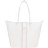 Tommy Hilfiger Donna Borsa Tote Bag Poppy con Logo, Avorio (Ecru Corp), Taglia Unica