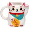 Puckator Tazza a Forma di Maneki Neko - Gatto Portafortuna - Bianco