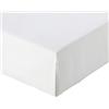 Amazon Basics Lenzuolo con angoli Matrimoniale, 160 x 200 x 30 cm, 100% cotone a 400 fili in rasatello con altezza da 30cm, Bianco