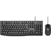 Vultech KM-821 Kit Tastiera e Mouse cablati USB. Cavo 160 cm, Design ergonomico, Layout italiano, Tastierino numerico, tasti silenziosi, per PC/Laptop, Nero. Compatibile con Windows, Linux e Mac
