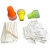Kit Accessori 50 Plastica - Bicchieri In Plastica, Bustine Di Zucchero Bianco, Palettine