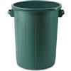 STEFANPLAST Bidone portarifiuti senza coperchio plastica verde 70 litri