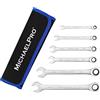 MichaelPro MP001121 - Set di chiavi combinate a forchetta con cricchetto, 6 pezzi, 8, 10, 12, 13, 17, 19 mm