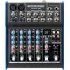 Pronomic Mixer Live/Studio Pronomic M-602FX con processore multieffetto digitale a 24 bit (2 canali mono XLR/jack, 2 canali stereo, equalizzatore a 3 bande, alimentazione phantom 48V)