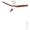 CREATE Windcalm DC Ventilatore da Soffitto Bianco Ali in Legno Scuro con Luce Silenziosa Dimmabile Timer Potenza 40W Ø 132 cm