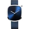 BERING 18040-307 Orologio unisex al quarzo, orologio da polso con cassa in acciaio inossidabile color argento da 40 mm e quadrante blu, cinturino in maglia milanese, vetro zaffiro, 3 ATM